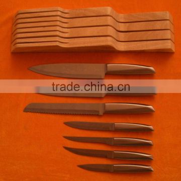 Stainless Steel Knife Set -8Pcs With Wooden Block