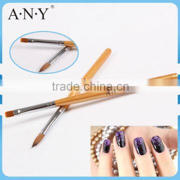 ANY Cheap Golden Wood Handle Nail Design Nail Brush for Salon