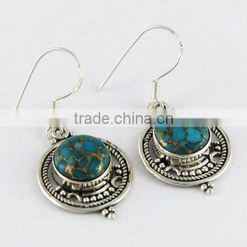 Perfaction !! Blue Copper Turquoise 925 Sterling Silver Earring, Silver Jewelry Wholesale, 925 Silver Jewelry