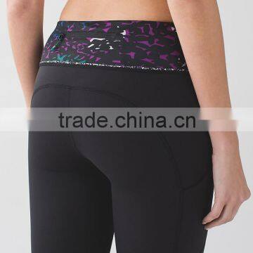 2016 fashionable women wholesale custom mid waistband unique yoga pants