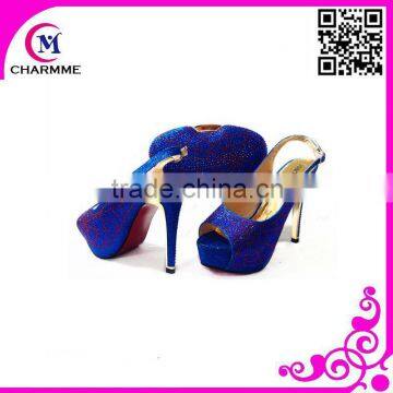 royal color italian shoes matching bags set