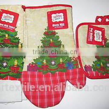 christmas tree,high quality beautiful tea towel,oven mitt, pot holder