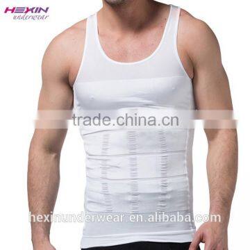 Newly Vest Shirt Abdomen Men Slimming Shaper Suit White