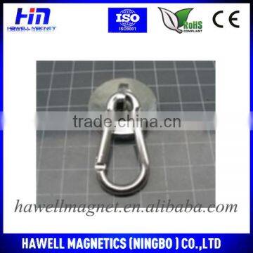 Neodymium pot magnet hooks /Magnetic steel hooks with high pull force