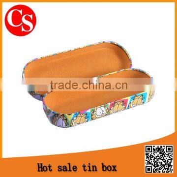 fashion oval glasses tin box