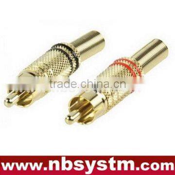 RCA plug metal with spring Gold I.D 5.8mm