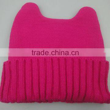 plain knitted cavel shape baby beanie hats