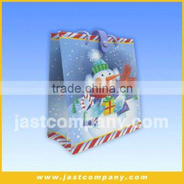 Music Snowman Paper Gift Bag with Handle for Holiday