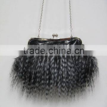 2015 New launch Winter feather evening bag for ladies