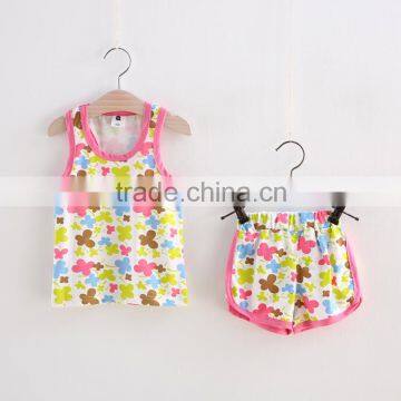 Wholesale Types of Cartoon Printed Comfort Summer Wear Children Tank Top Shorts Sets, Kids Clothes Set photo-6