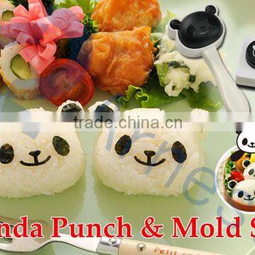 kitchen decoration tools kids gift seaweed puncher rice ball maker bento lunch box utensile panda toys punch & rice ball mold