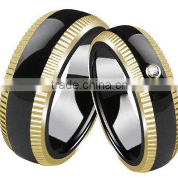 stainless steel engagement rings set, Zirconia Ceramic Ring, stainless steel rings,payment asia alibaba china