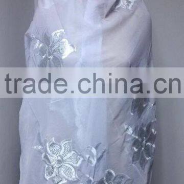 SCF-0108(1-5) white scarf embroidered Muslim scarf/shawls/wrap/pashmina Africa Muslim sacrf