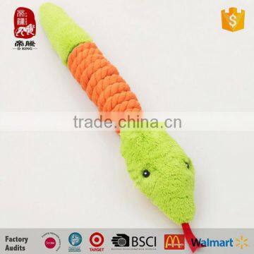 Wholesaler best price rope wrapped pet toys plush toys snake