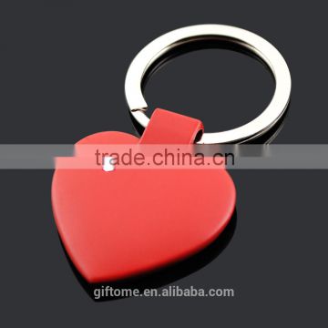 Promotional red heart shaped keyring with diamond