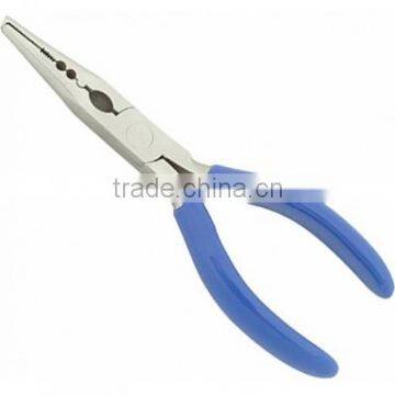 Fishing Nose Pliers Stainless Steel Handle Coated With Blue Rubber