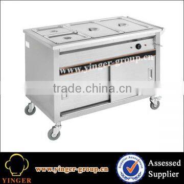 commercial electric stainless steel bain marie counter with shelf/restaurant equipment