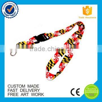 Eco-friendly country flag design cheap souvenir sports custom lanyard