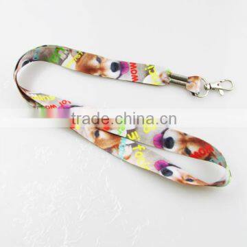 2016 newest Customized logo print polyester fashion cute key lanyard