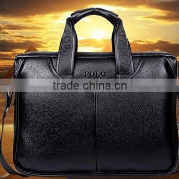 PU leather briefcase leather business handbag laptop briefcase portfolio bag with lock