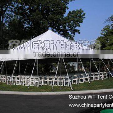 white aluminum pole tent