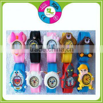 Customized silicone cartoons slap band watch