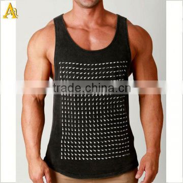 custom logos stringer tank top square cut tank top