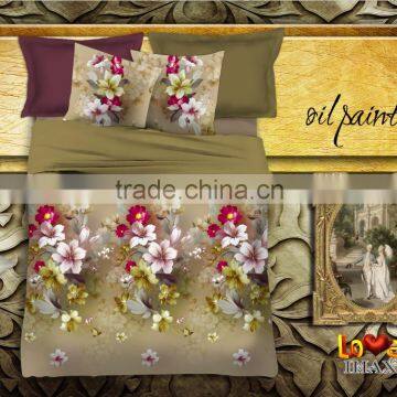 Hot Sale Romantic Pattern 3d Bedding Sets in Floweral Design Queen King Single Size