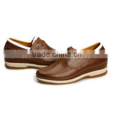 Mens Patent Leather Brown Safety Shoes Men Elevating Shoes photo-5