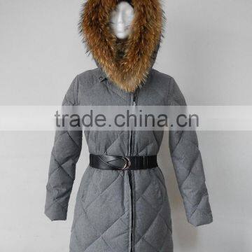 puffer diamond quilted ladies down coats with fur hoods