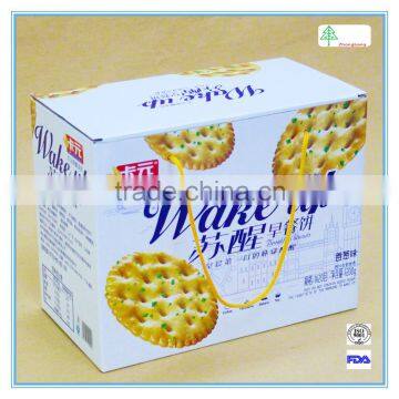 Custom tuck top cardboard corrugated paper box with handle