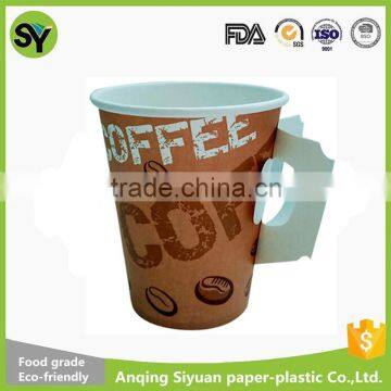 kraft paper disposable paper coffee cups with handle