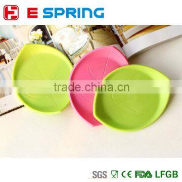 3D Leaf Shaped Silicone Coasters Candy Color Dinner Placemats For Table Unique Cup Mats Tablemat