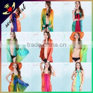 printed chiffon georgette scarf/rainbow printing shawl scarf/new styles fashion scarf shawl