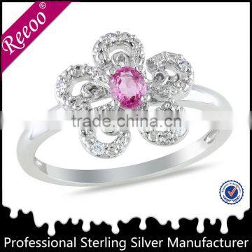 925 sterling silver pink diamond engagement ring