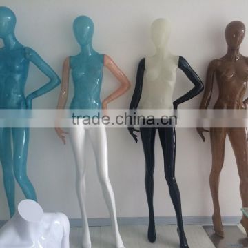 2016 hot sale Transparent beautiful Fiberglass fashion mannequin female sale fiber glass dummy doll(glossy white KZ-3)