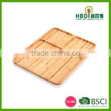 Bamboo Square Plate,wooden Compartment Tray for Sale