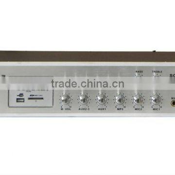 160W 2U Mixer Amplifier with 6-Zone & MP3/FM Tuner Power Amplifier