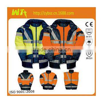 Anti-static polyester Hi-Vis Men's Reflective Waterproof Workwear Jacket meets EN342