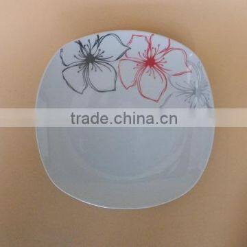 10.5 Inch Dinner Plate Hotel Restaurant Square Big Dinner Plates Dishes Custom Printed Plate photo-2