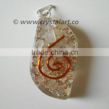 Crystal Quartz Reiki Symbol Eye Shape Orgone Pendant