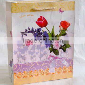 paper bag with flower pattern