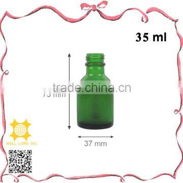 Best cosmetic container 35ml transparent green wholesale attar bottle