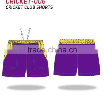 2016 custom design sublimated criket men sportwear short