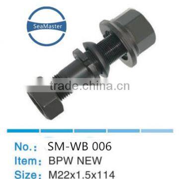 High strenth alloy wheel bolt with nut M22*1.5*114 for trucks and autos