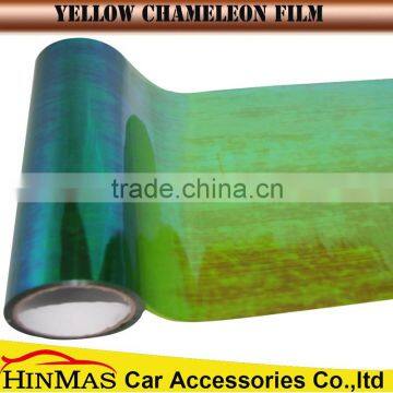 car lamp film with 0.3*9m Fluorescent Yellow chamelemon