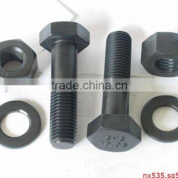 Steel material china nut bolt black zinc plated