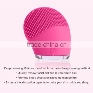 SK-1068 pink silicone facial massager brush/ New Products Waterproof Electric Sonic Facial brush in home use