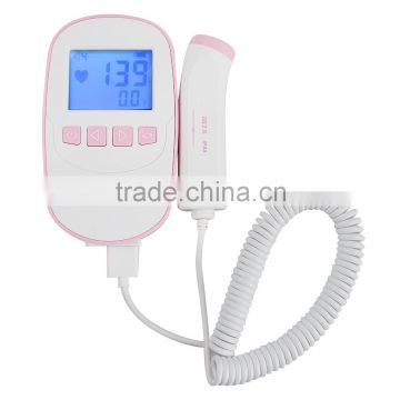 Fetal Doppler 2.0MHz Probe LCD Ultrasound Prenatal Detector Fetal Baby Heart Rate Monitor