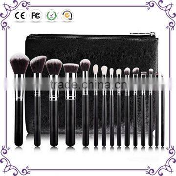 Custom logo professional goat hair 15pcs cosmetic makeup brush
